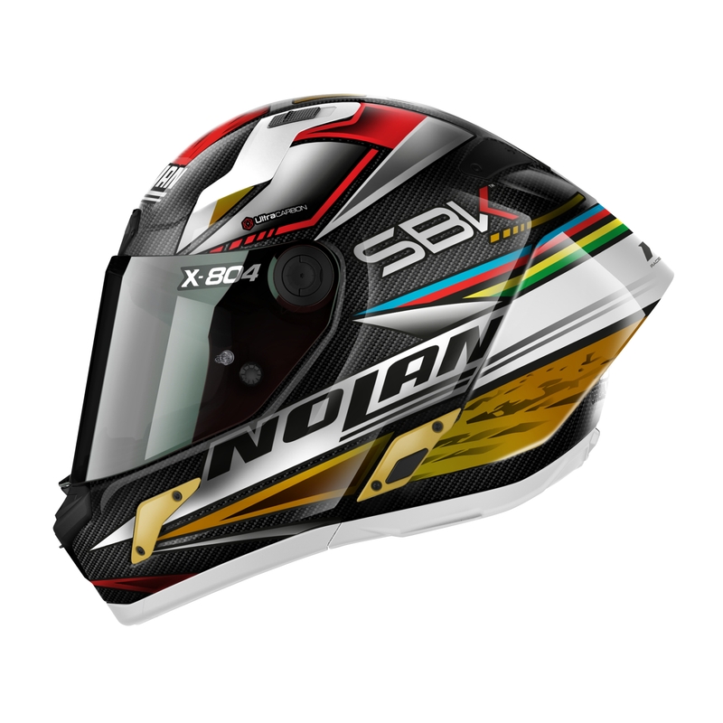 Nolan X-804 RS Ultra Carbon SBK integraalinen moottoripyöräilykypärä musta-punainen-kultainen