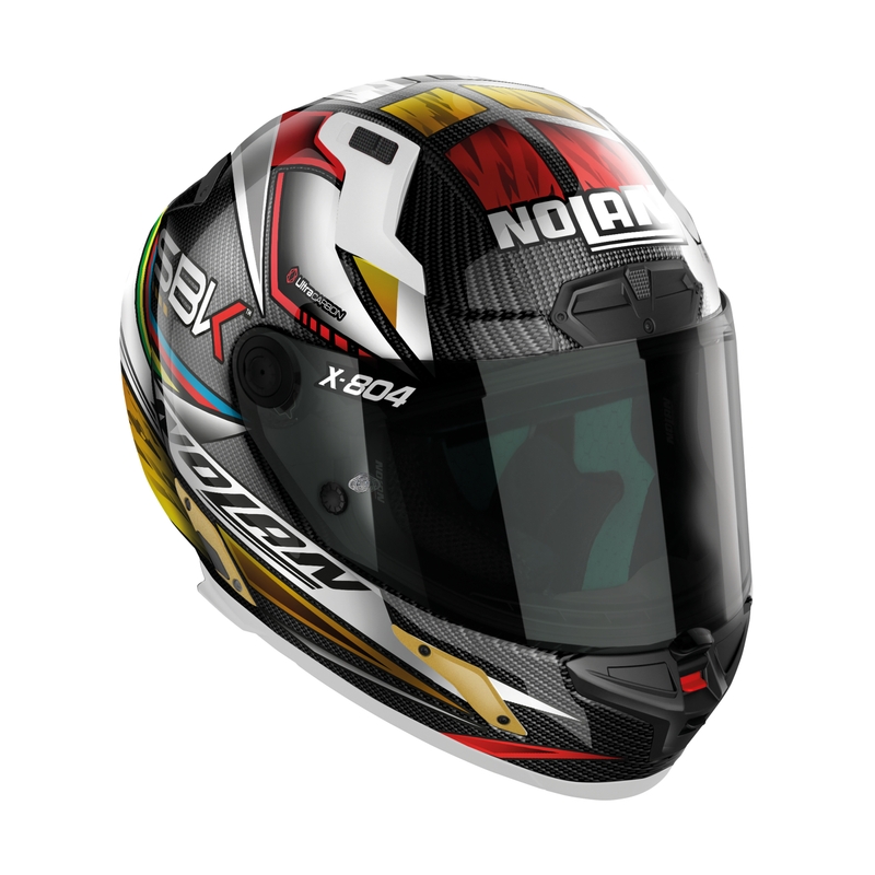 Nolan X-804 RS Ultra Carbon SBK integraalinen moottoripyöräilykypärä musta-punainen-kultainen