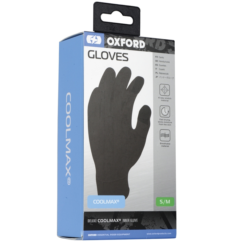 OXFORD Coolmax® -käsineiden sisäkappaleet musta