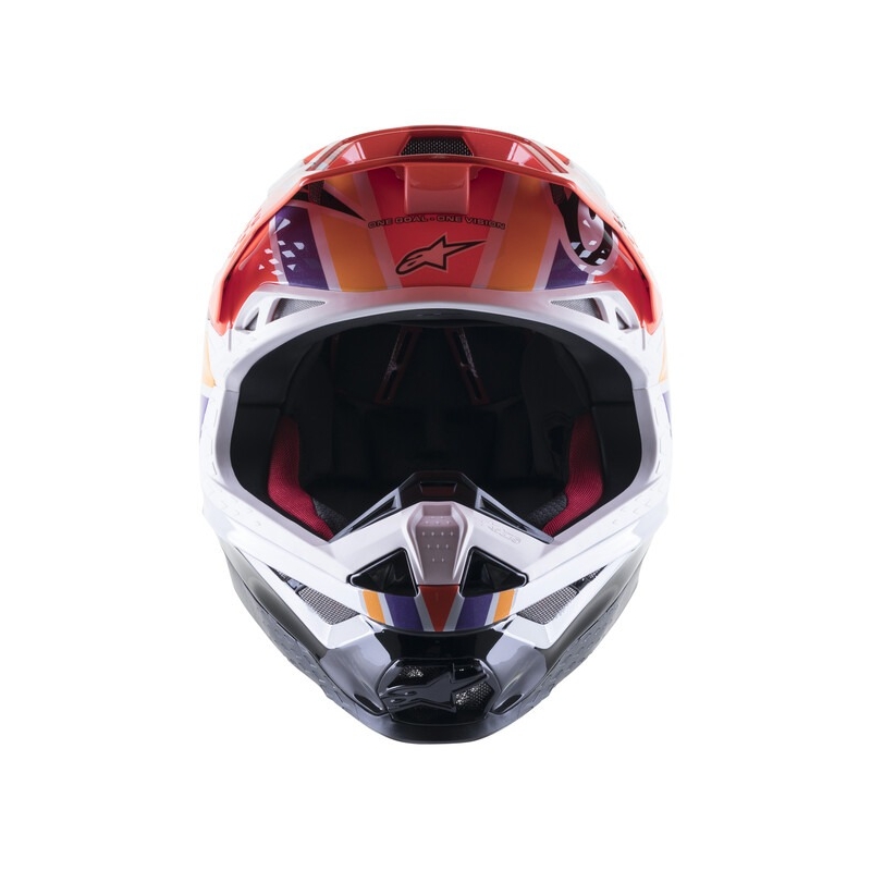 Motokrosová helma Alpinestars Supertech S-M10 Edice Troy Lee Designs oranžovo-žluto-fialovo-bílo černá