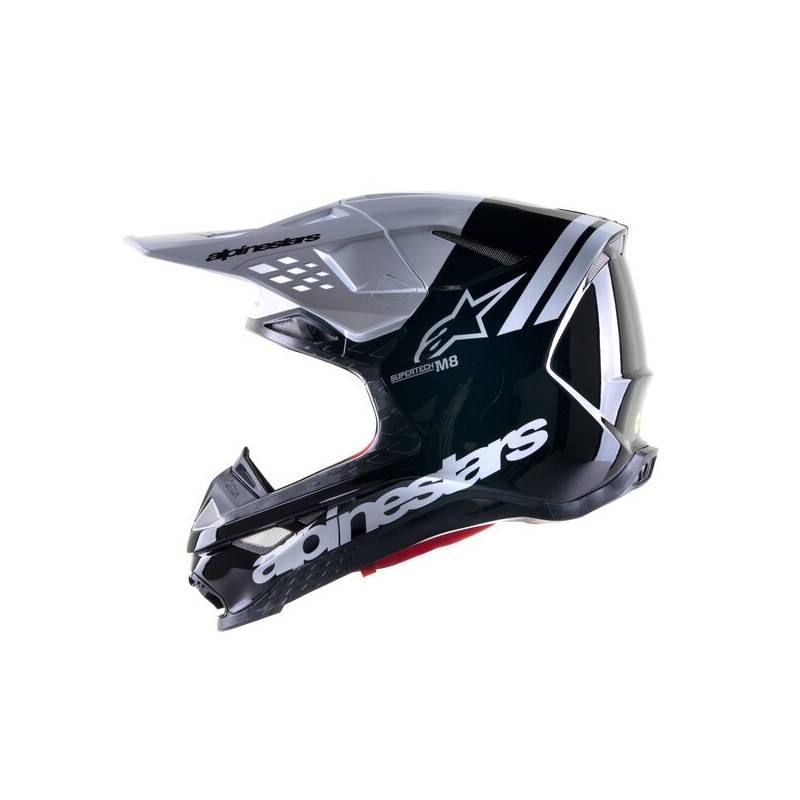Alpinestars Supertech S-M8 Radium 2 Motocross kypärä musta ja valkoinen