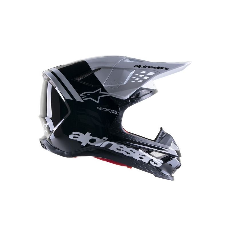Alpinestars Supertech S-M8 Radium 2 Motocross kypärä musta ja valkoinen