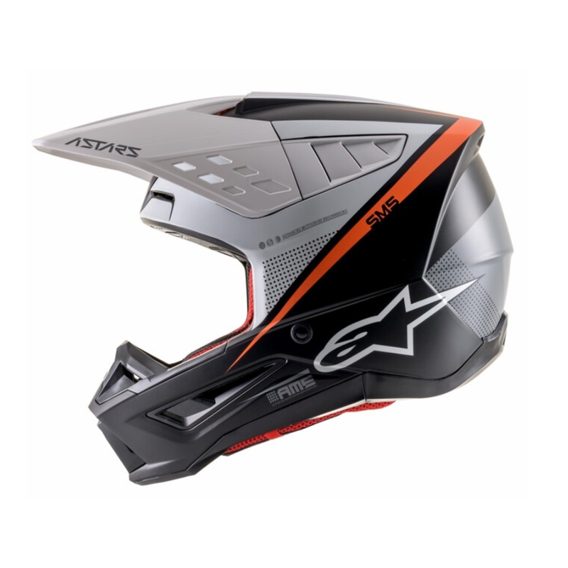 Motokrosová helma Alpinestars S-M5 Rayon černo-bílo-fluo oranžová matná