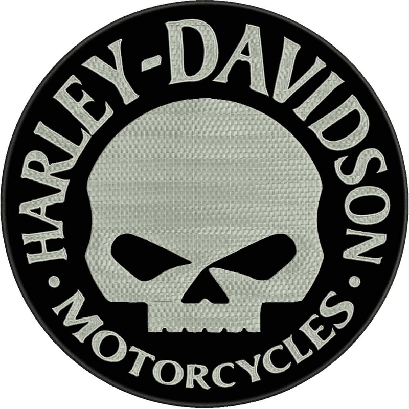 Patch H-D Moottoripyörät mustavalkoinen