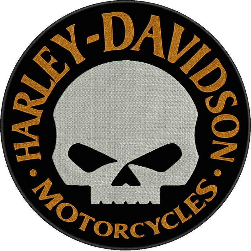 Patch H-D Moottoripyörät musta-valko-keltainen