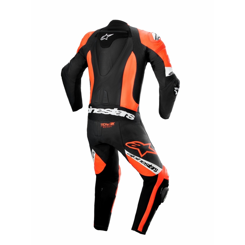 Alpinestars Missile 2 Ward Musta-Fluo Punainen-Valkoinen Nahkainen Moottoripyöräilyhaalari