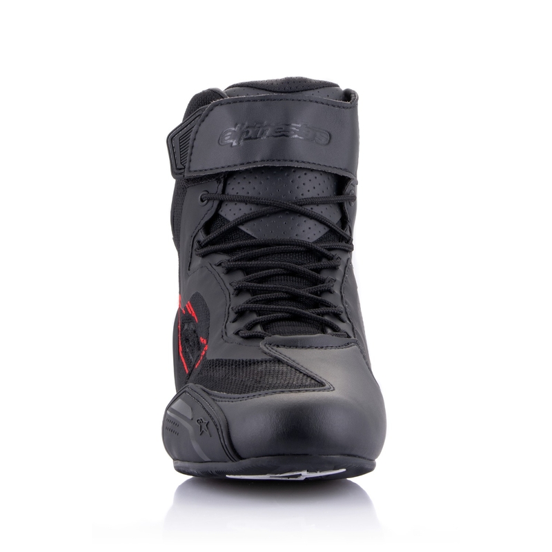 Alpinestars Faster-3 Rideknit Musta-Tummanharmaa-Punainen Moottoripyöräilykengät