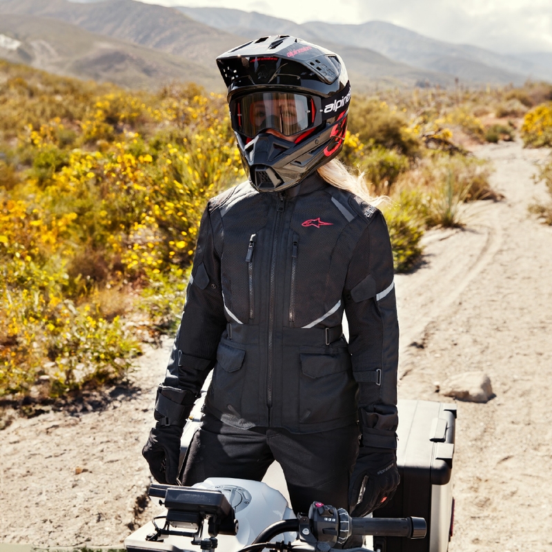 Alpinestars Stella Andes Air Drystar Naisten moottoripyöräily takki Musta