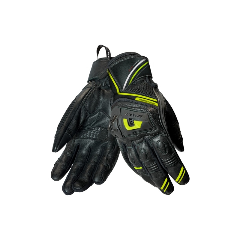 Moottoripyöräilykäsineet Seventy Degrees SD-N30 Mugello musta-fluo keltainen