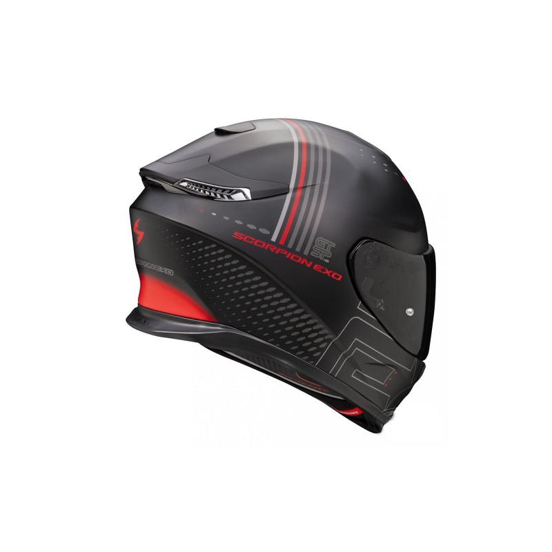 Integrální helma na motorku Scorpion EXO-GT SP AIR TECHLANE černo-šedo-červená výprodej
