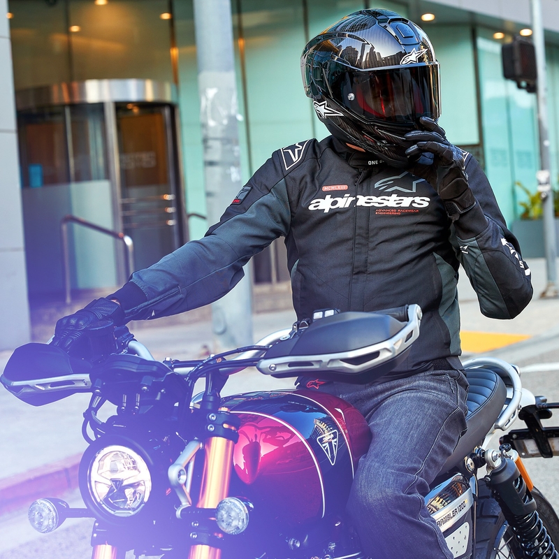 Alpinestars Monza Sport Musta-harmaa-punainen-valkoinen moottoripyöräily takki
