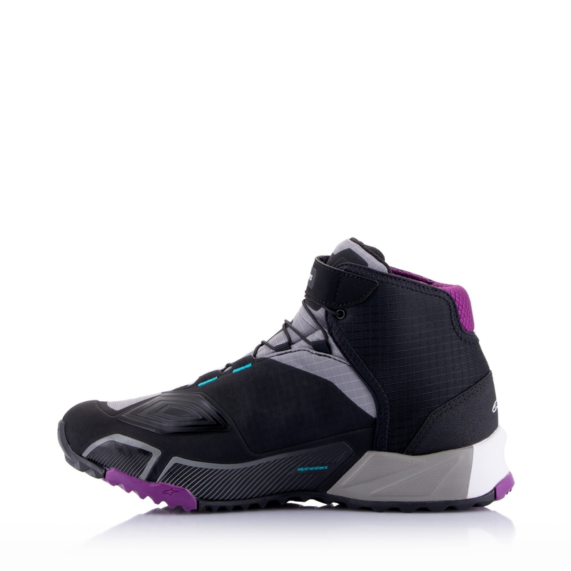 Alpinestars Naisten Stella CR-X Drystar Musta-harmaa-violetti-turkoosi Moottoripyöräsaappaat