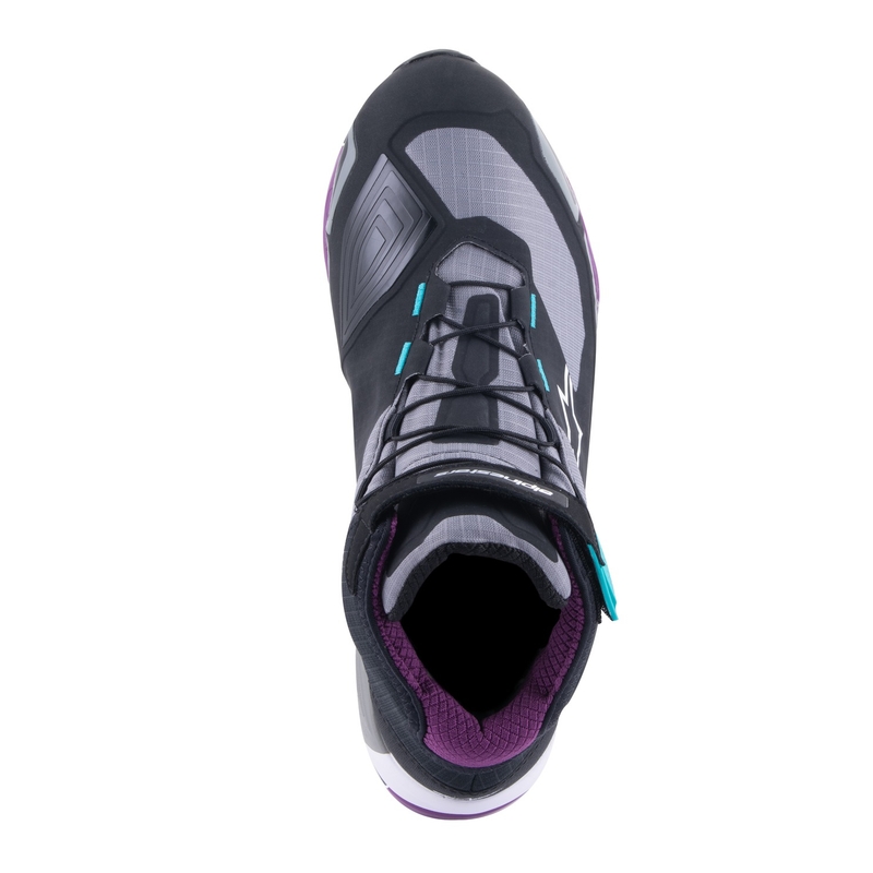 Alpinestars Naisten Stella CR-X Drystar Musta-harmaa-violetti-turkoosi Moottoripyöräsaappaat