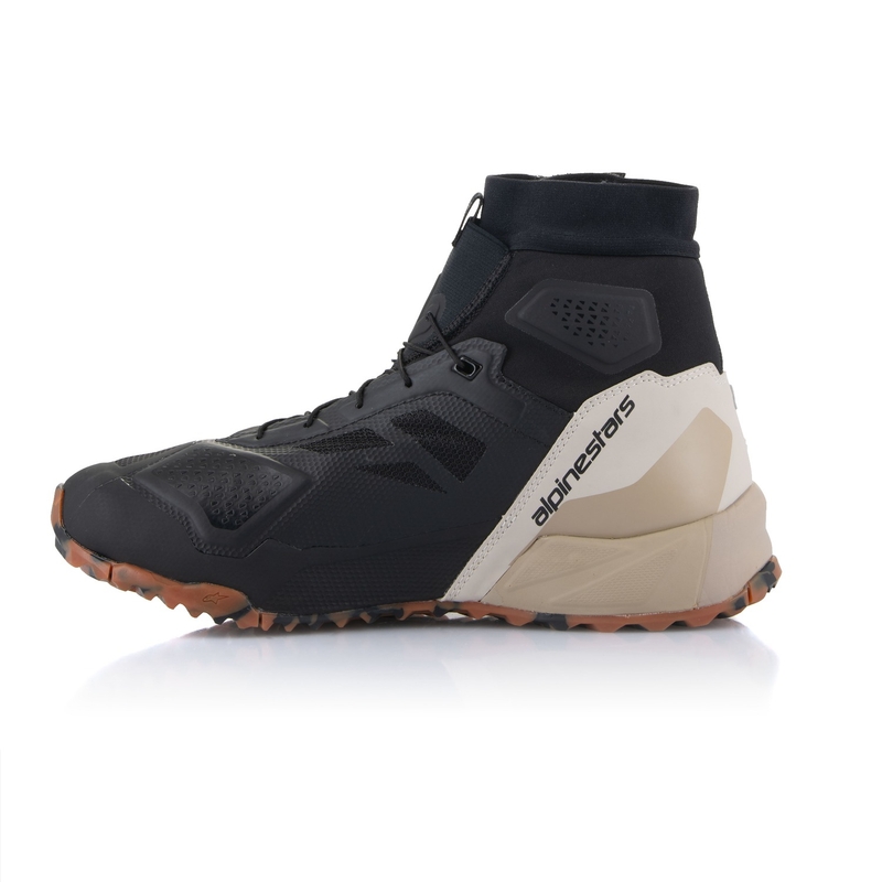 Alpinestars CR-1 mustat ja vaaleanruskeat moottoripyöräsaappaat