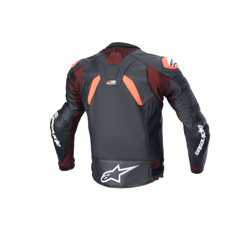 Alpinestars GP Plus R 4 Rideknit Musta-Fluo Punainen-Valkoinen Nahka Moottoripyöräily takki