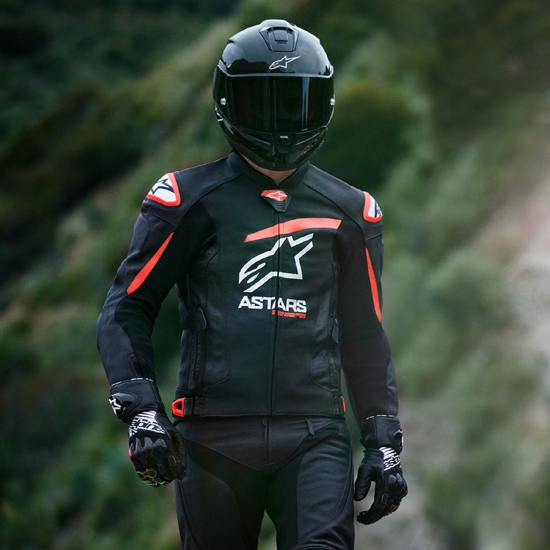 Alpinestars GP plus R 4 Airflow Musta-Fluo Punainen-Valkoinen Nahkainen Moottoripyöräily takki