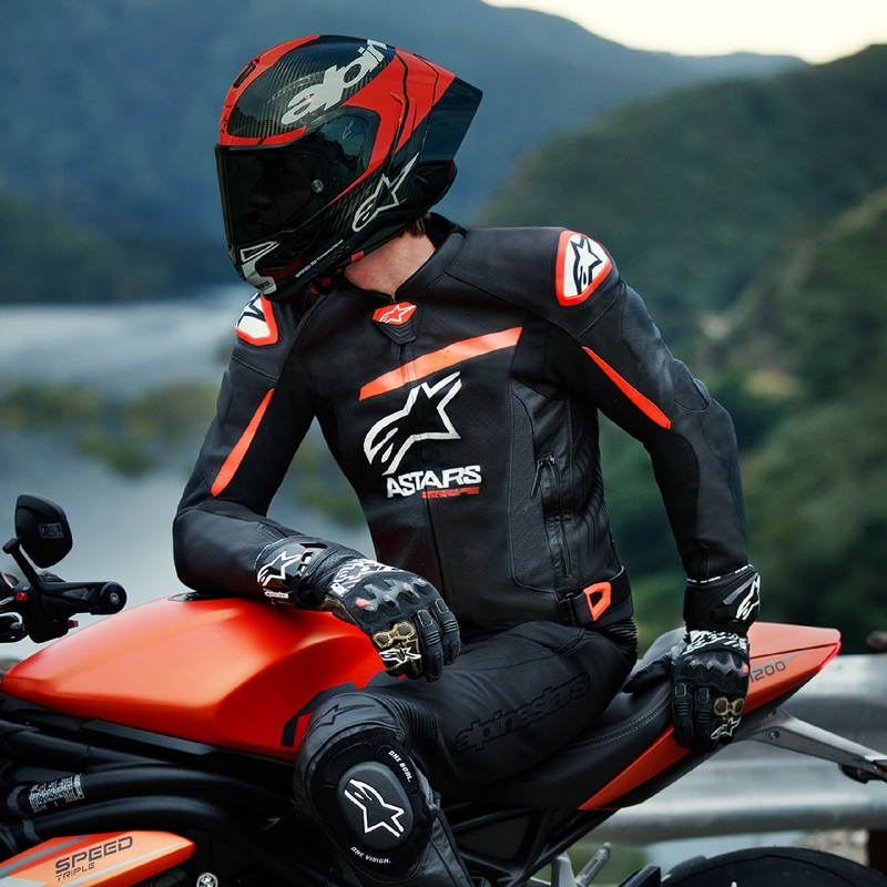 Alpinestars GP plus R 4 Airflow Musta-Fluo Punainen-Valkoinen Nahkainen Moottoripyöräily takki