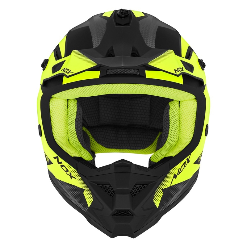 Dětská motokrosová helma NOX N761 MX fluo žluto-černo-šedá