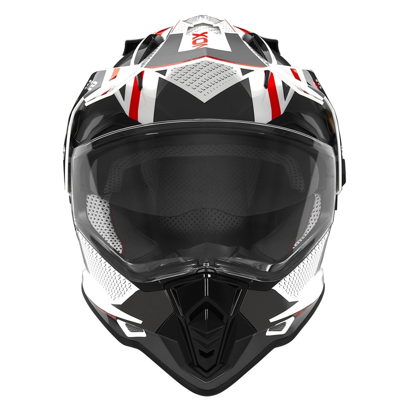 Enduro helma NOX N312 Drone bílo-černo-červená