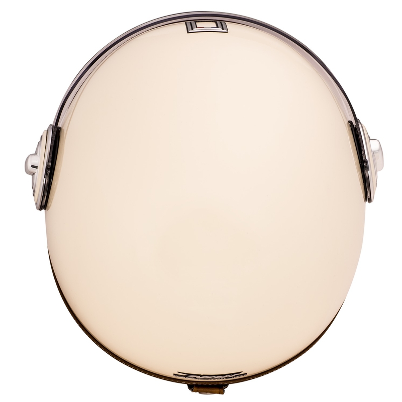 Avoin moottoripyöräilykypärä NOX PREMIUM Heritage kermanvalkoinen ruskealla nahalla