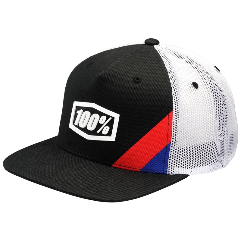 Lippis 100% Cornerstone Trucker musta ja valkoinen