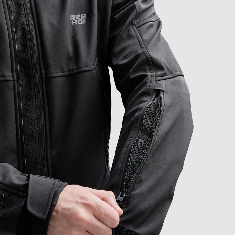 Softshell Moottoripyöräily takki Rebelhorn Slash Musta