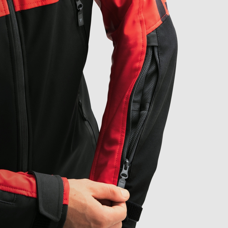 Rebelhorn Slash musta-punainen softshell-moottoripyörätakki
