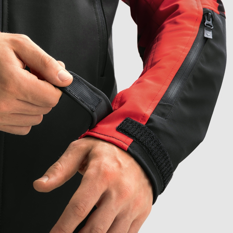 Rebelhorn Slash musta-punainen softshell-moottoripyörätakki