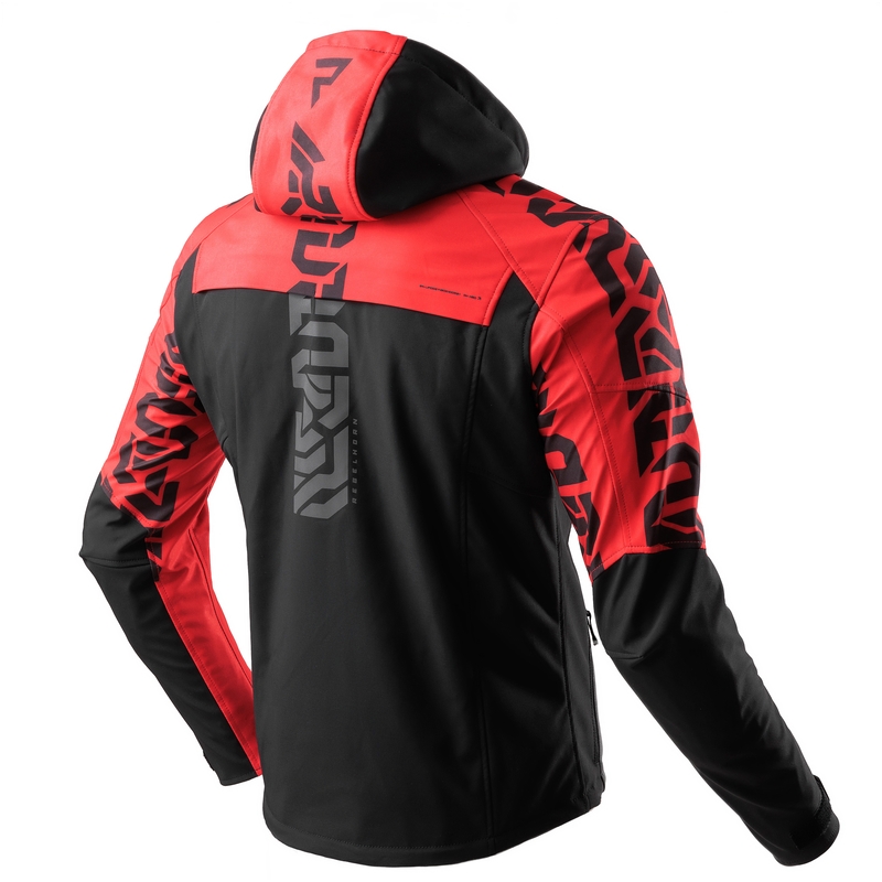 Rebelhorn Slash musta-punainen softshell-moottoripyörätakki