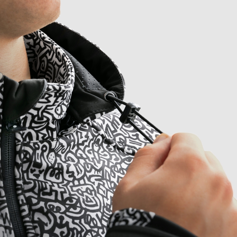 Softshell Moottoripyöräily takki Rebelhorn Slash Noriaki musta ja valkoinen