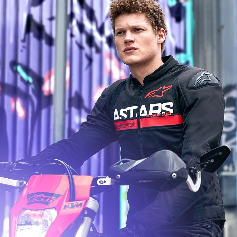 Alpinestars SMX Air musta-fluo-punainen moottoripyörätakki