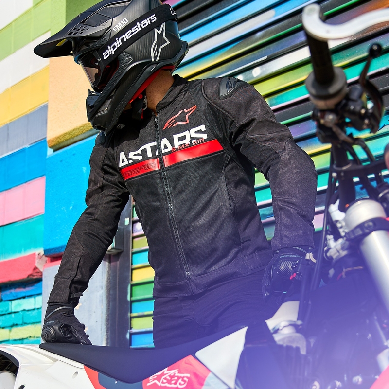 Alpinestars SMX Air musta-fluo-punainen moottoripyörätakki