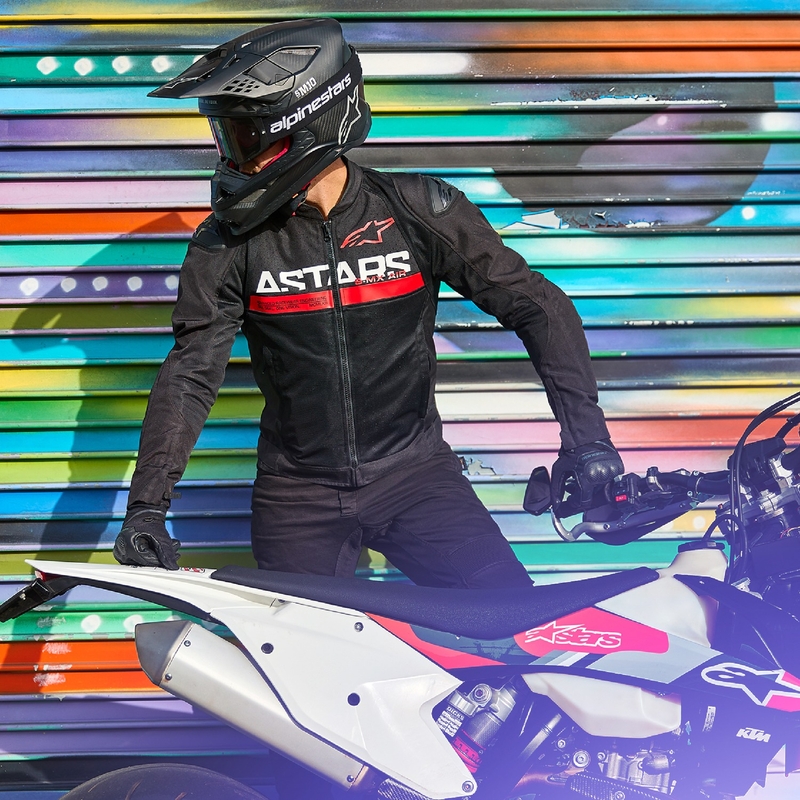 Alpinestars SMX Air musta-fluo-punainen moottoripyörätakki