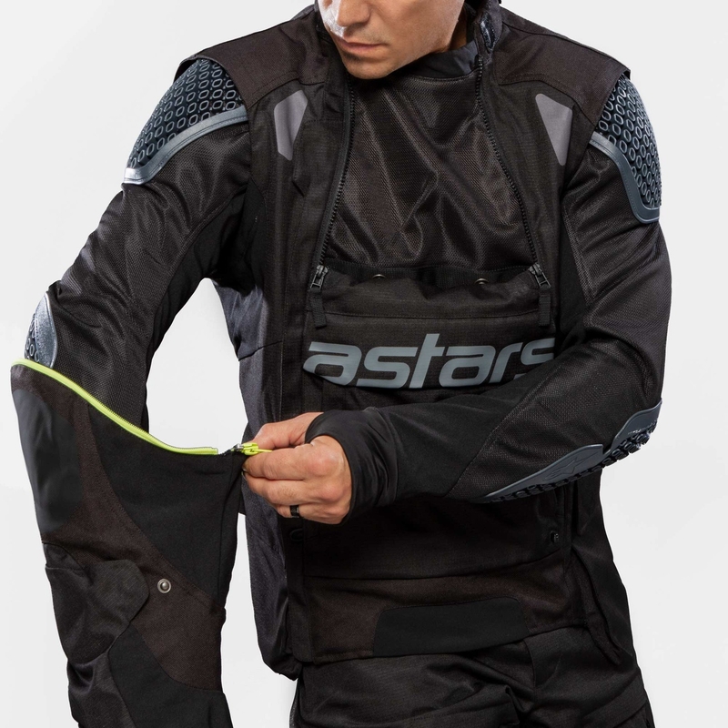 Alpinestars Halo Drystar tummansininen-haki-oranssi-musta moottoripyöräily takki