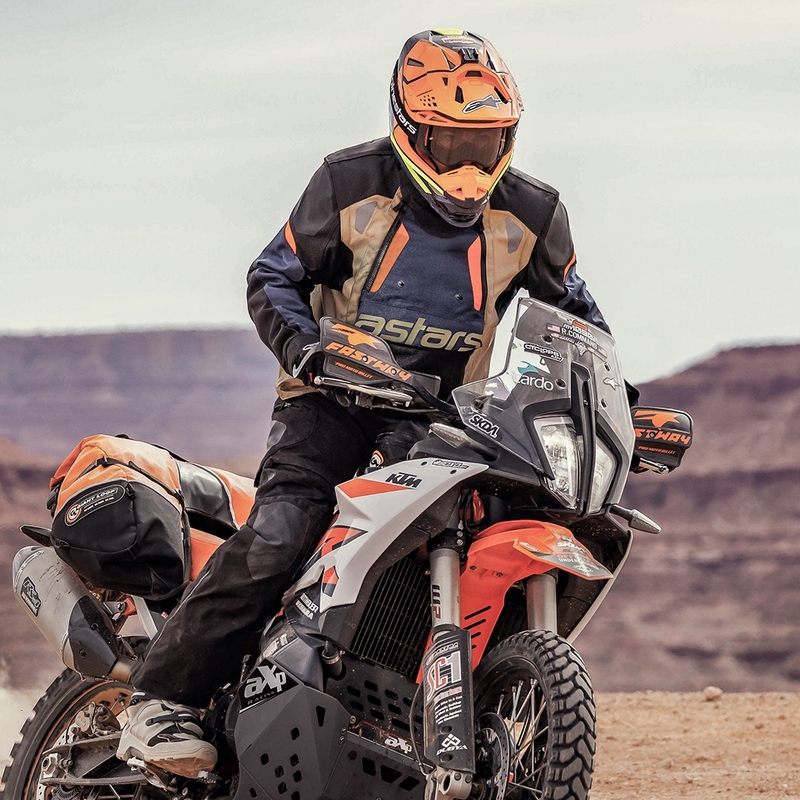 Alpinestars Halo Drystar tummansininen-haki-oranssi-musta moottoripyöräily takki