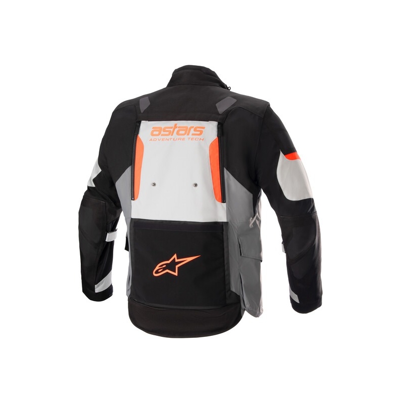 Alpinestars Halo Drystar vaaleanharmaa-tummanharmaa-musta-fluo-punainen moottoripyörätakki