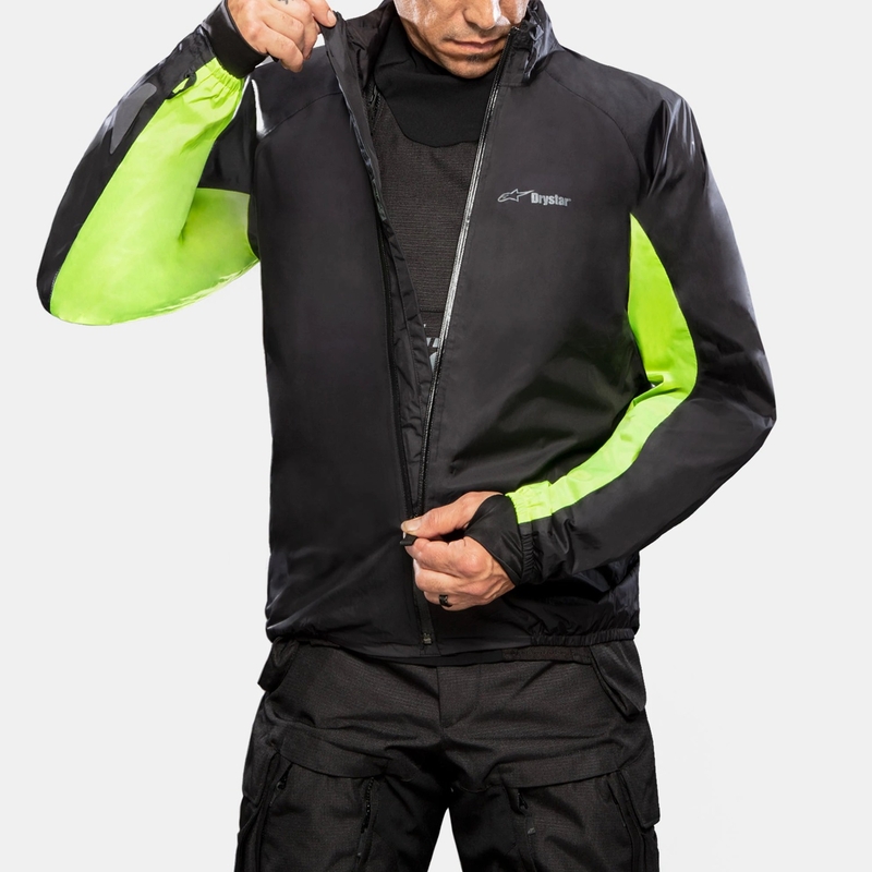 Alpinestars Halo Drystar vaaleanharmaa-tummanharmaa-musta-fluo-punainen moottoripyörätakki