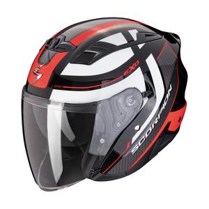 Avoin moottoripyöräilykypärä SCORPION EXO-230 PUL musta-punainen alennusmyynti