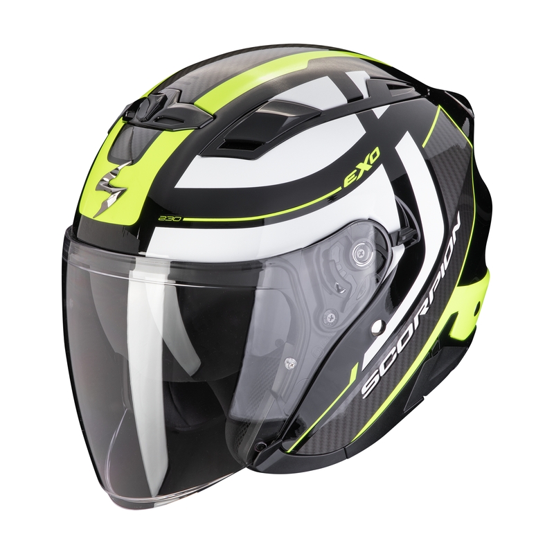 Otevřená helma na motorku SCORPION EXO-230 PUL černo-fluo žlutá výprodej