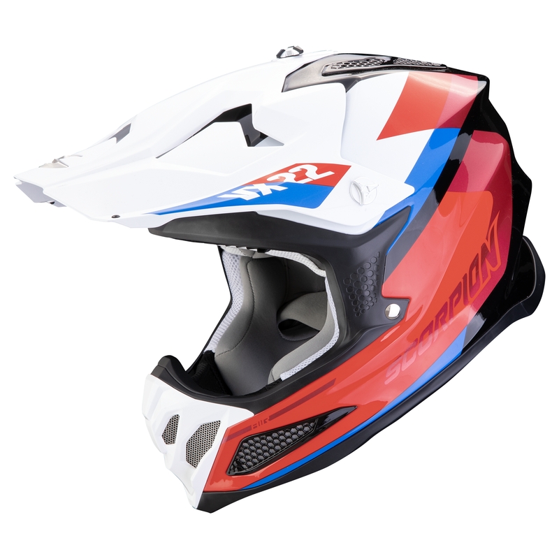 Motocross kypärä Scorpion VX-22 Air BETA musta-punainen-valkoinen