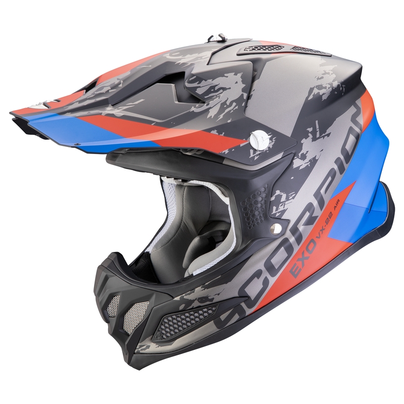 Motokrosová helma Scorpion VX-22 Air CX matná černo-modro-červená výprodej