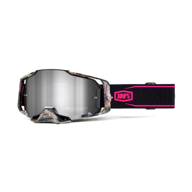 Motocross suojalasit 100% - USA ARMEGA Sarcelle hopea plexi