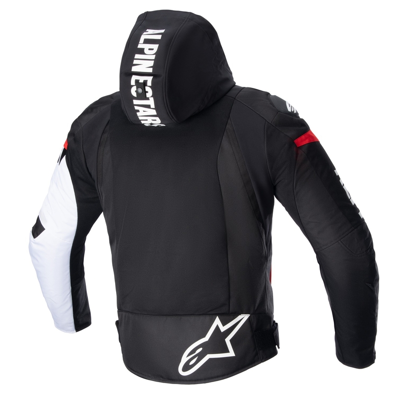 Alpinestars Zaca Air Vedenpitävä Moottoripyöräily takki Musta-valkoinen-Fluo Red
