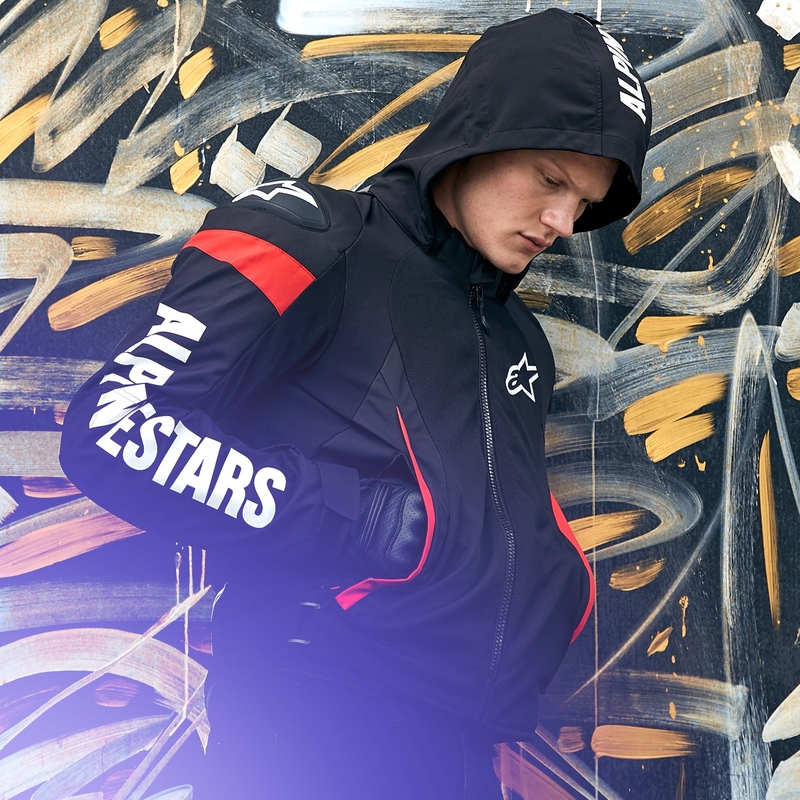 Alpinestars Zaca Air Vedenpitävä Moottoripyöräily takki Musta-valkoinen-Fluo Red