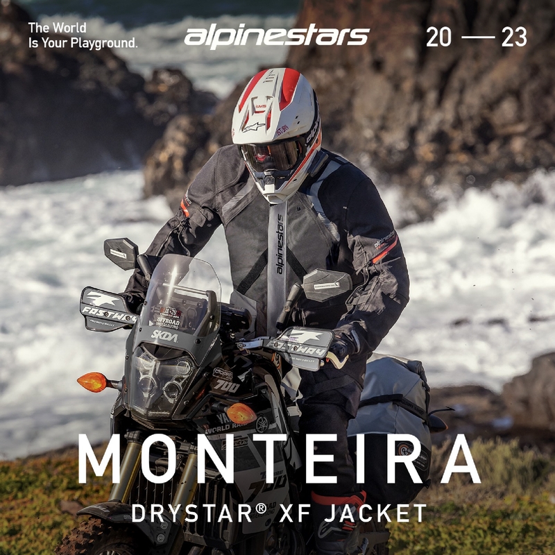 Alpinestars Monteira Drystar XF musta ja punainen moottoripyörätakki