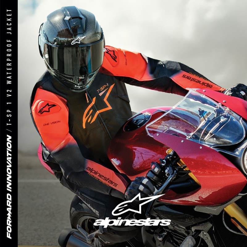 Alpinestars T-SP 1 2 Vedenpitävä Musta-Fluo Red Moottoripyöräily takki