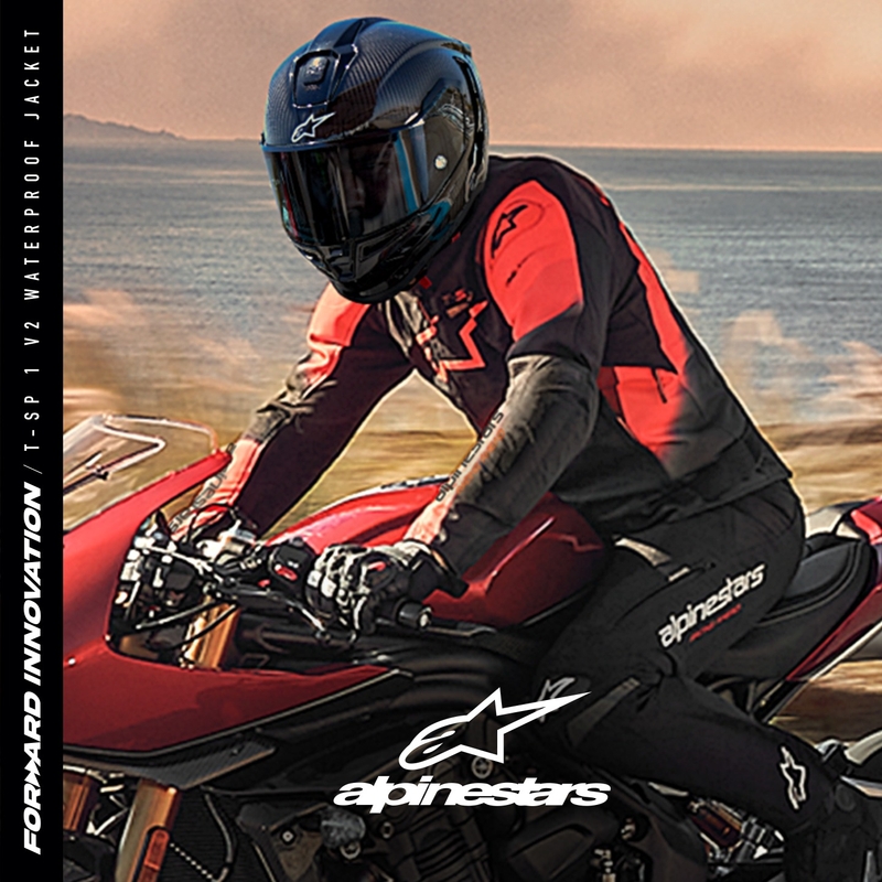 Alpinestars T-SP 1 2 Vedenpitävä Musta-Fluo Red Moottoripyöräily takki