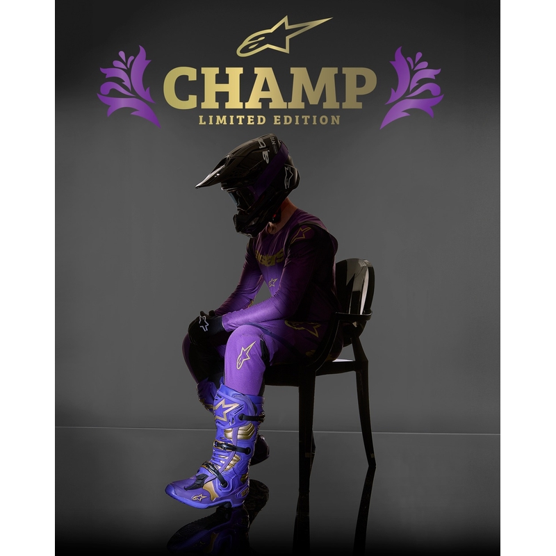 Alpinestars Tech 10 Limited Edition Champ Purple and Gold Moottoripyöräilykengät