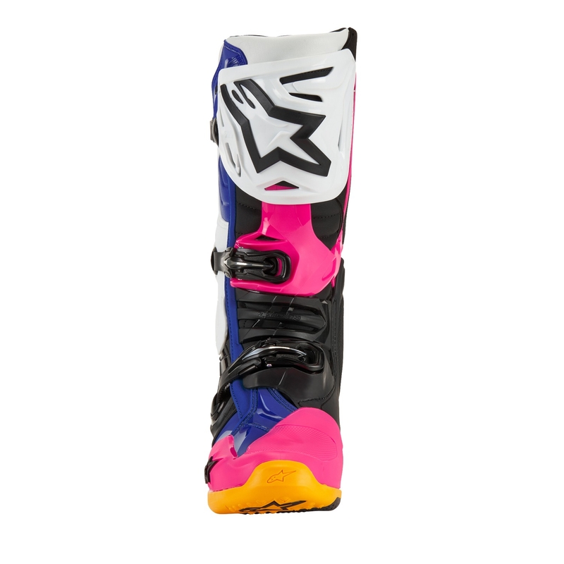 Alpinestars Tech 10 Limited Edition Coast White-Dark Blue-Pink-Fluo Yellow-Orange-Black Moottoripyöräilykengät