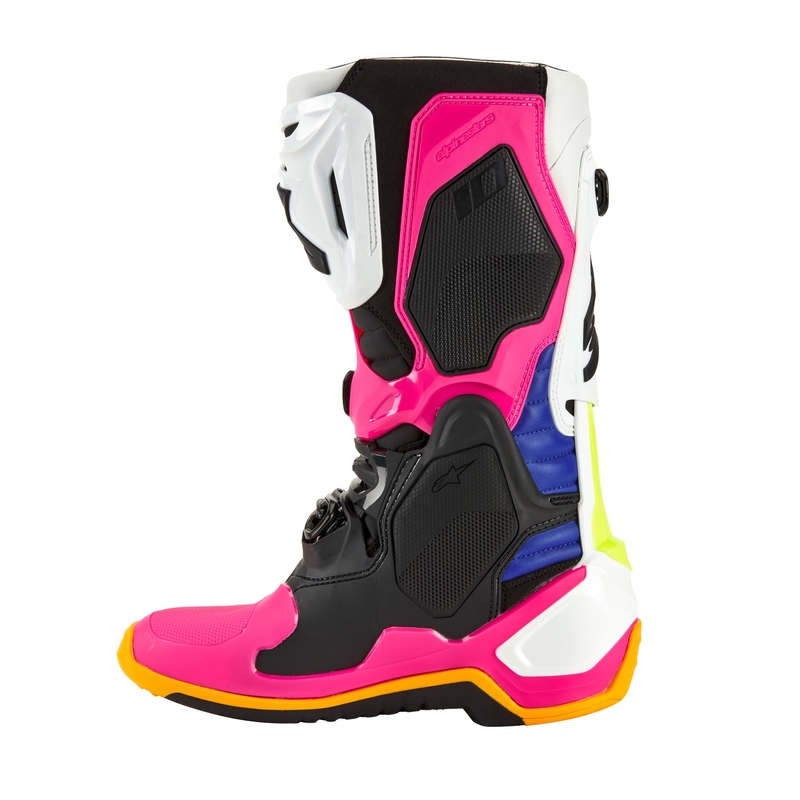 Alpinestars Tech 10 Limited Edition Coast White-Dark Blue-Pink-Fluo Yellow-Orange-Black Moottoripyöräilykengät